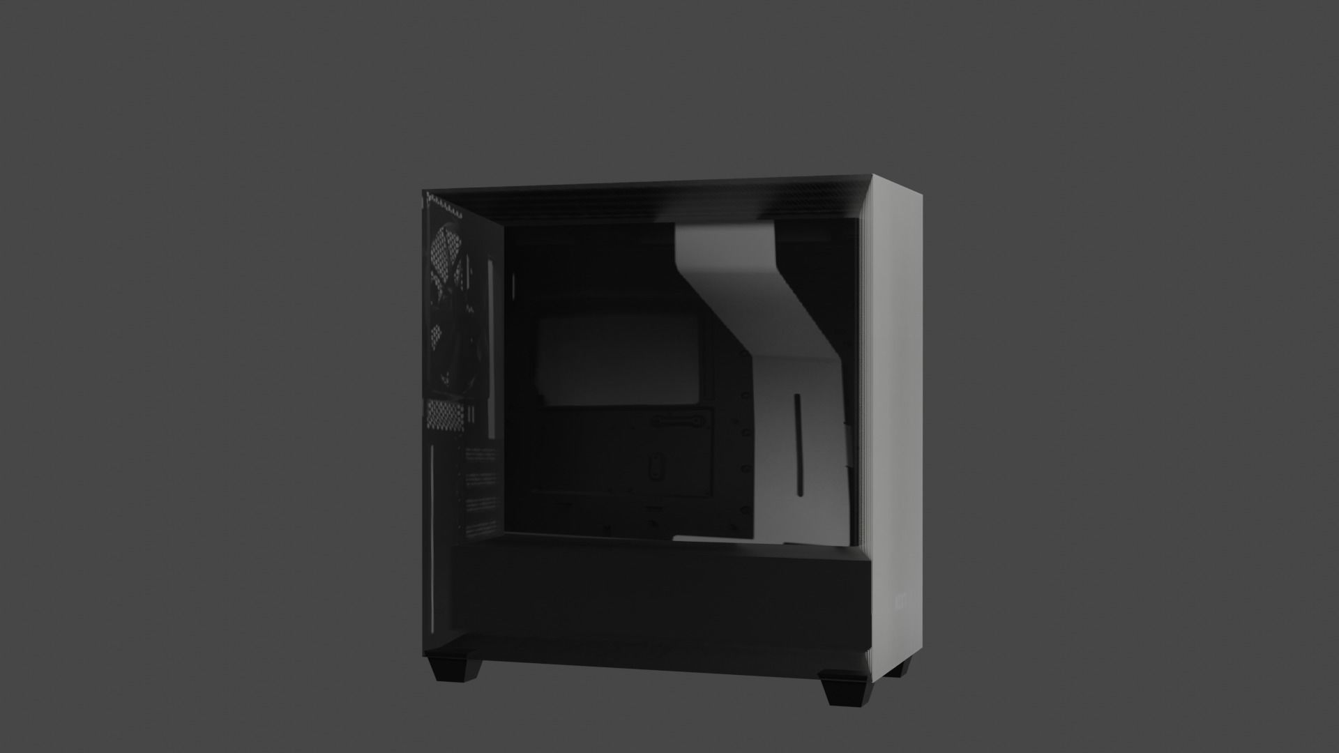 Ultra Low Poly NZXT H500i Pc Case Game Ready  Low-poly 3D model_2