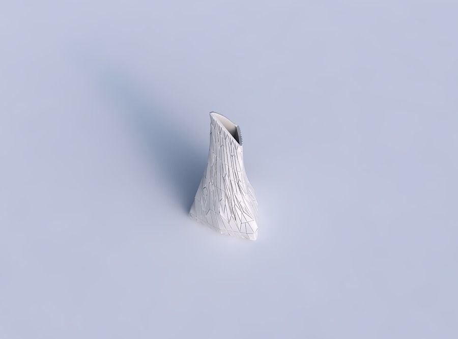 Vase grounded tipping triangle with chaotic plates 3D print model_1