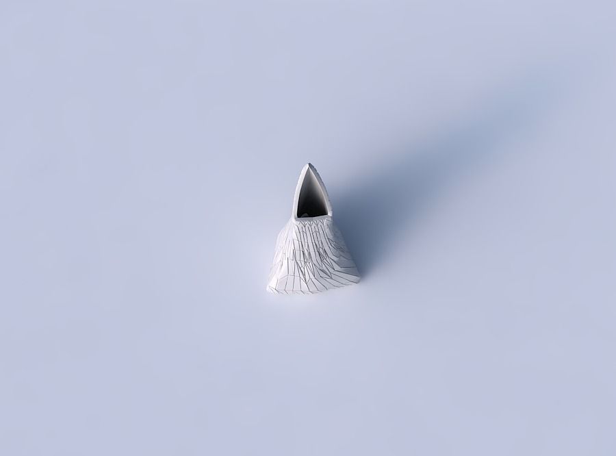 Vase grounded tipping triangle with chaotic plates 3D print model_2