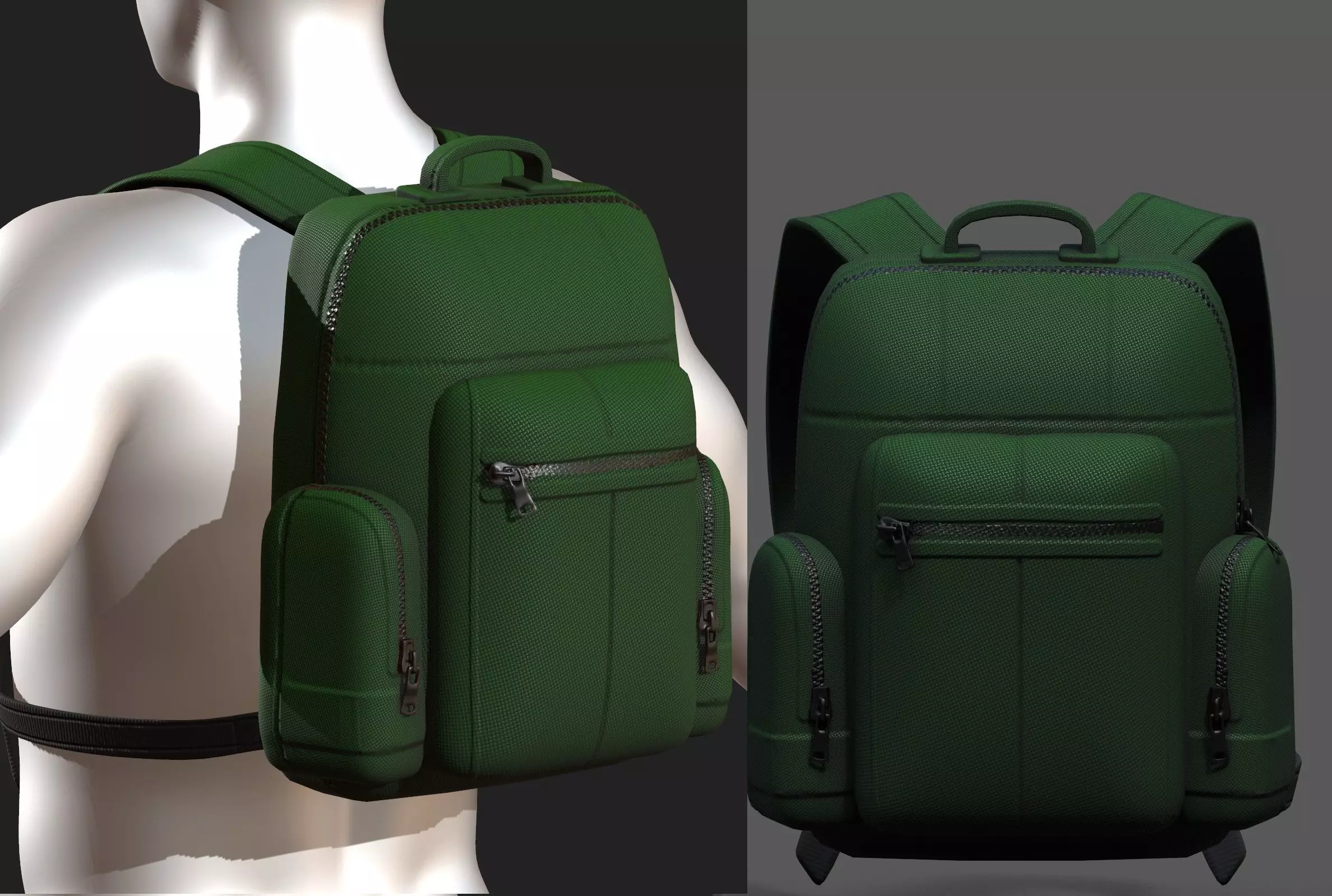 Backpack bag baggage Color 3d low poly Low-poly  Low-poly 3D model_0