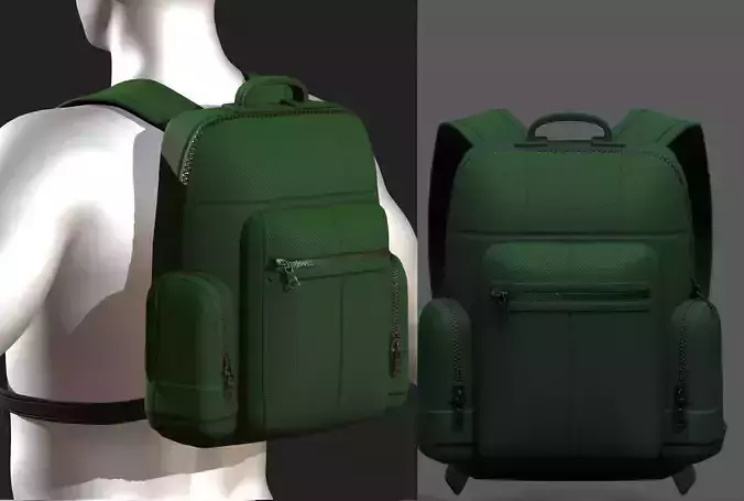 Backpack bag baggage Color 3d low poly Low-poly 