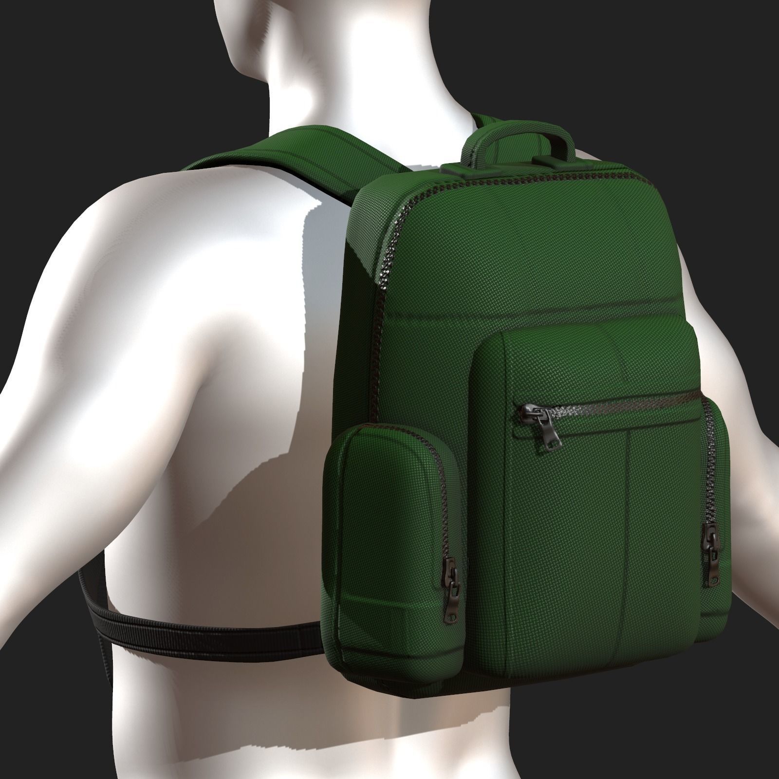 Backpack bag baggage Color 3d low poly Low-poly  Low-poly 3D model_1