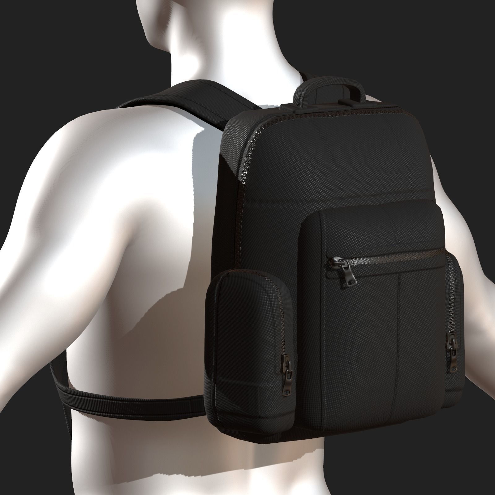 Backpack bag baggage Color 3d low poly Low-poly Low-poly 3D model_1