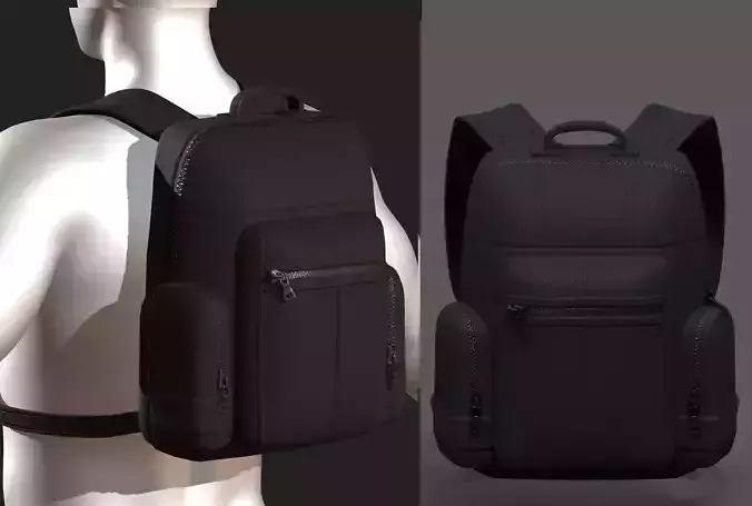 Backpack bag baggage Color 3d low poly Low-poly 