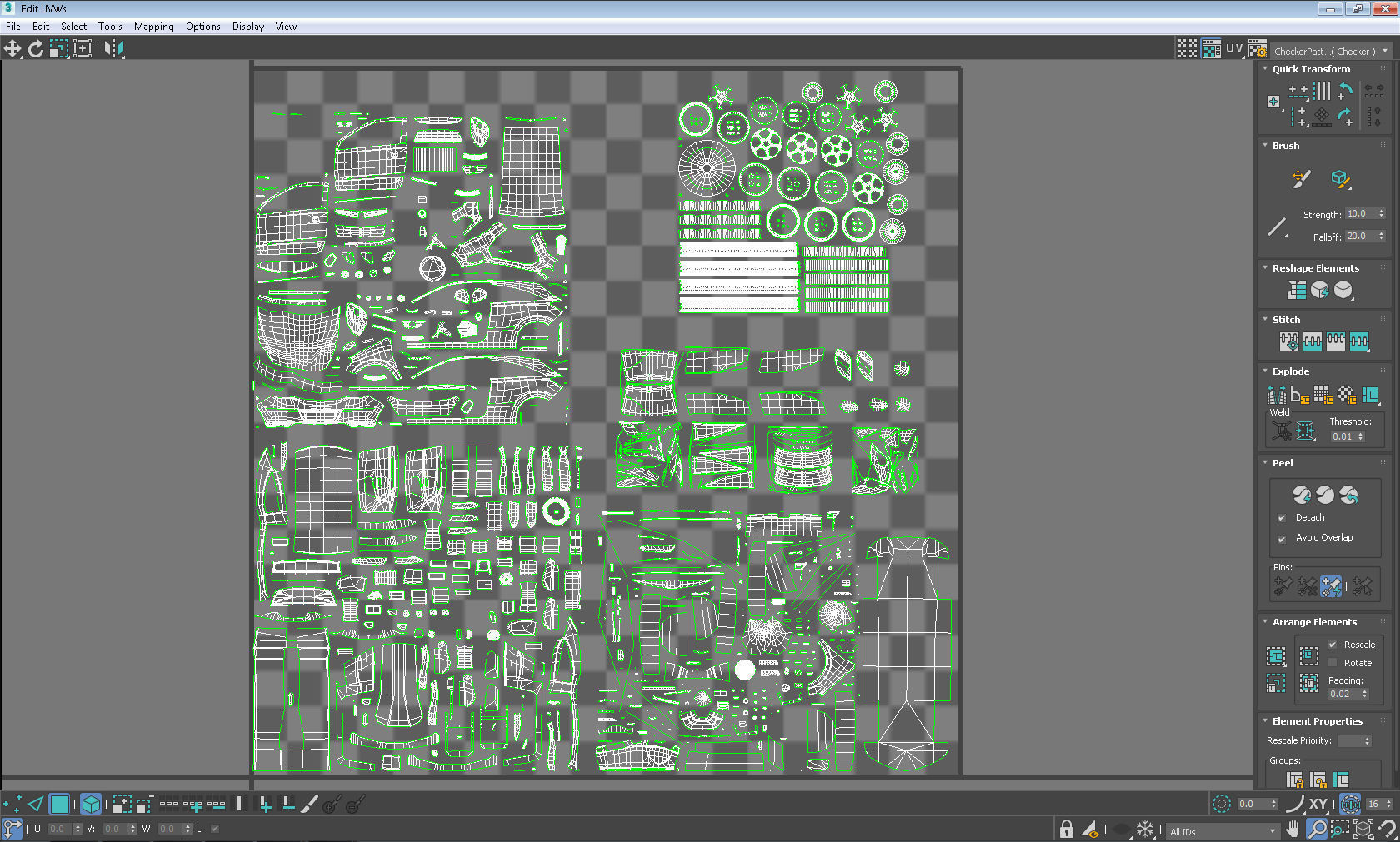 Crashed Wrecked Car 2 Low-poly 3D model_26