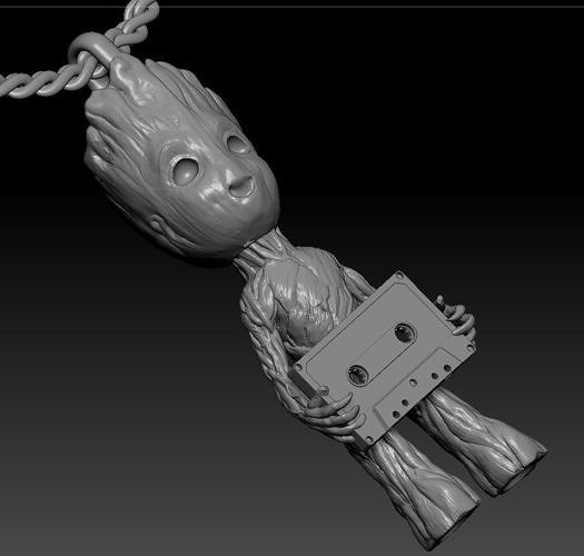pendant  Groot with compact cassette    3D print model