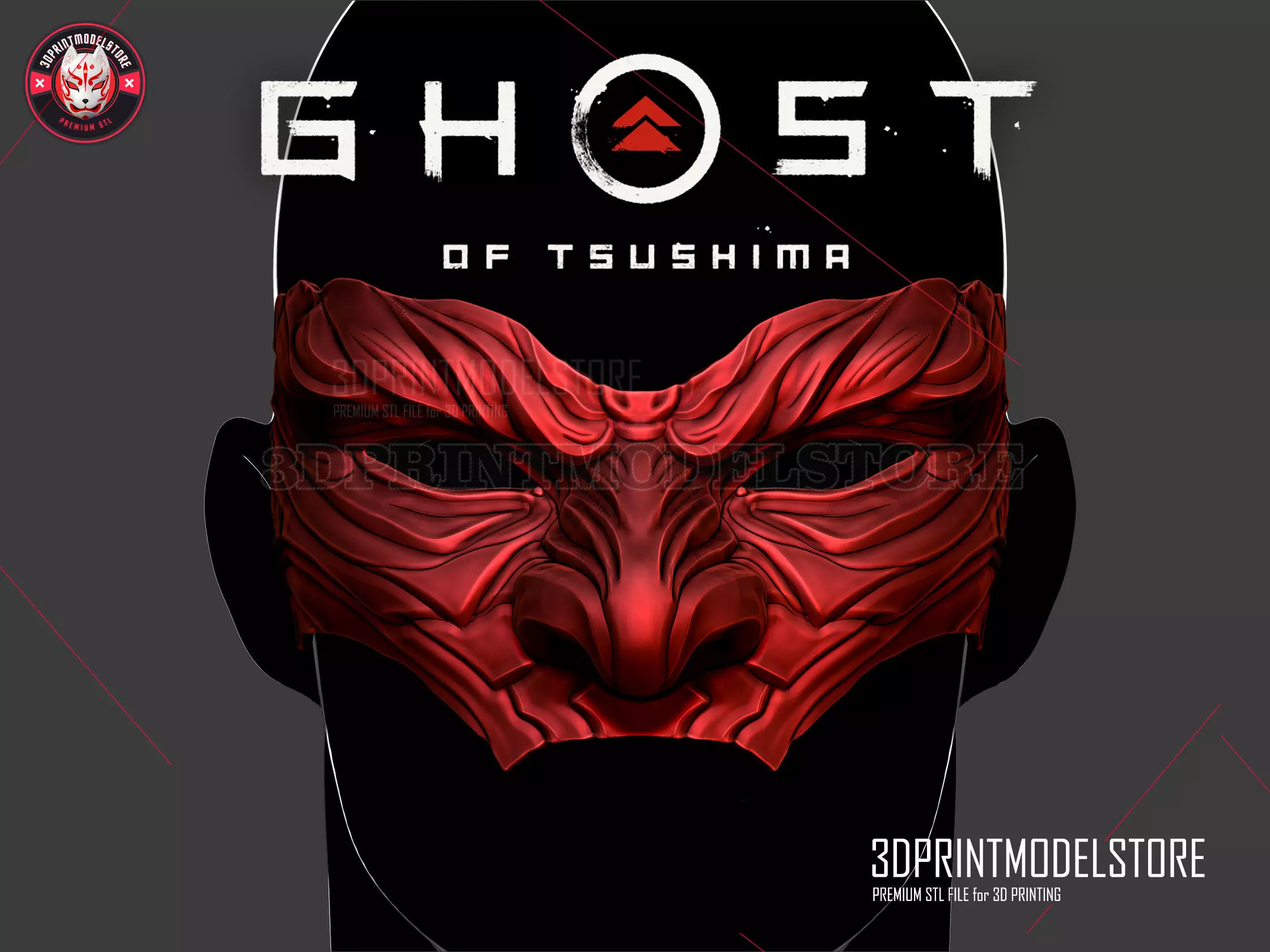 Ghost of Tsushima - Oni Mask - Sakai Japanese Samurai Helmet  3D print model_0