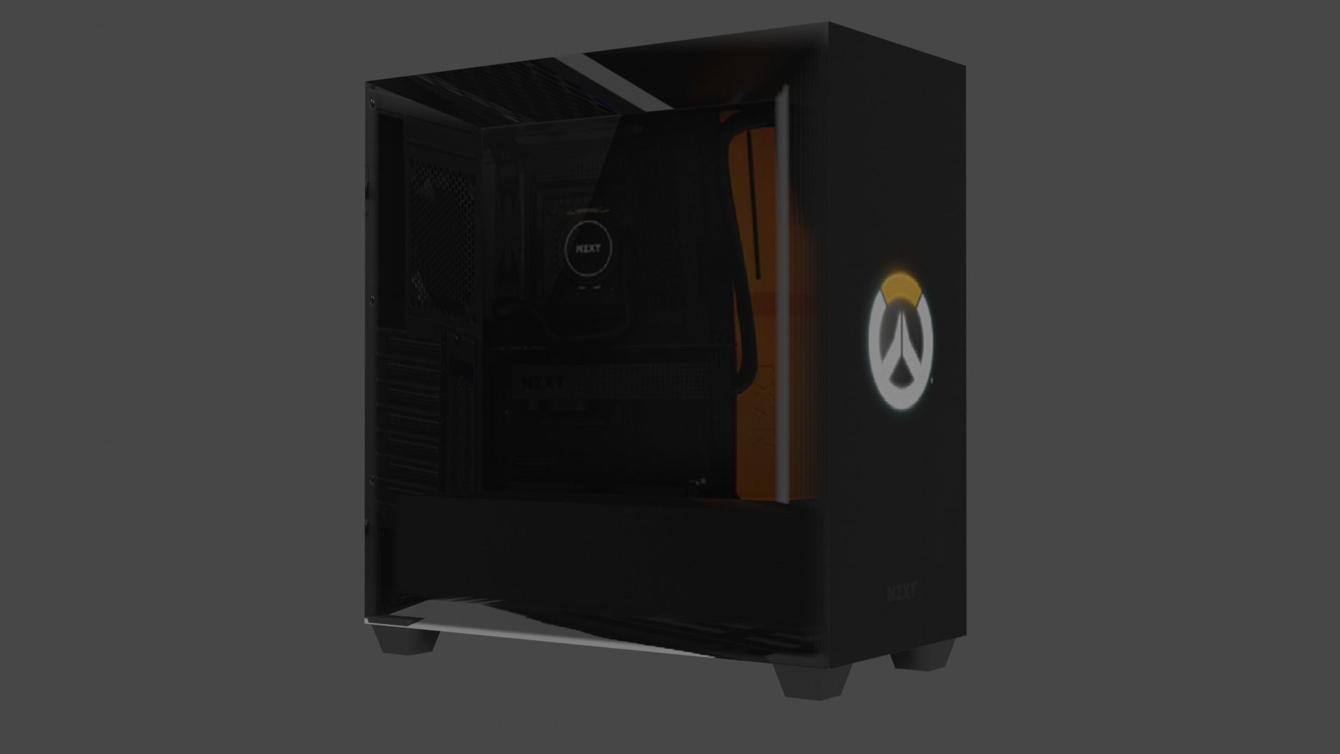 Ultra Low Poly NZXT H500i OverWatch Edition Pc Case Game Ready Free low-poly 3D model_6