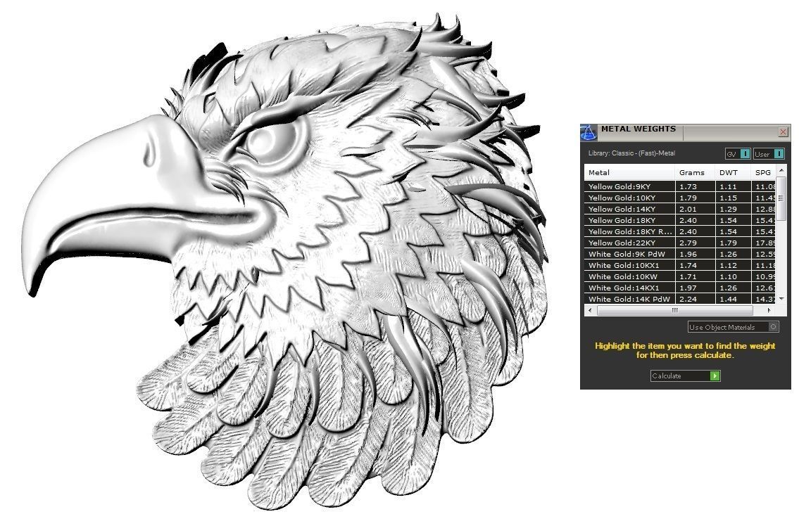 mens ring with eagle head two options    3D print model_8