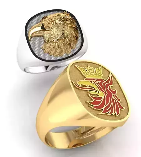 mens ring with eagle head two options   