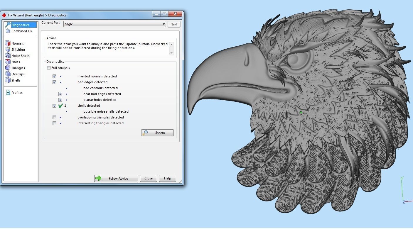 mens ring with eagle head two options    3D print model_13
