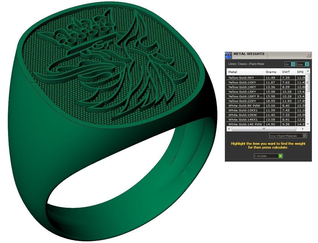 mens ring with eagle head two options    3D print model_7