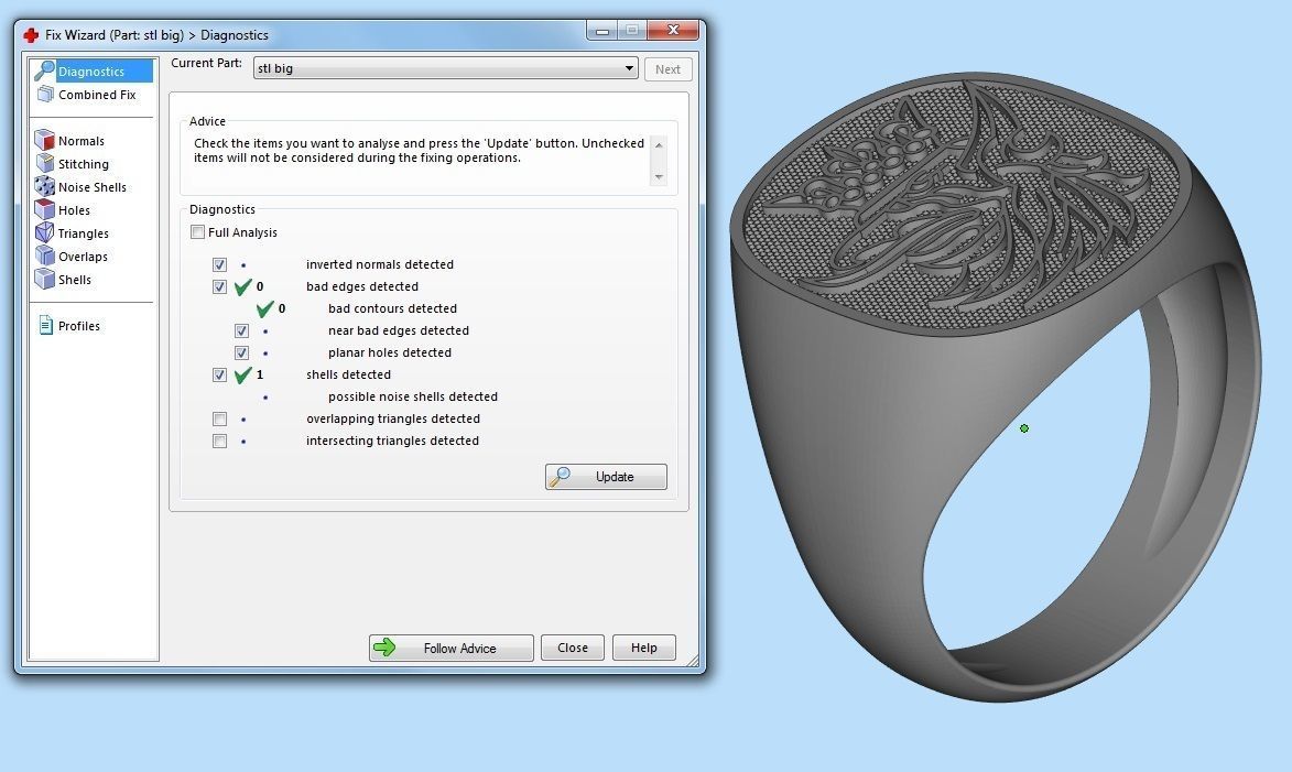 mens ring with eagle head two options    3D print model_14
