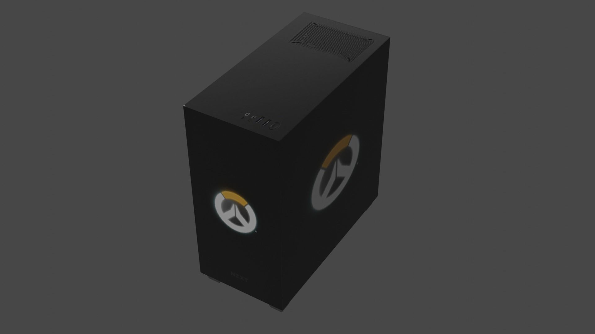Ultra Low Poly NZXT H500i OverWatch Edition Pc Case Game Ready Low-poly 3D model_8