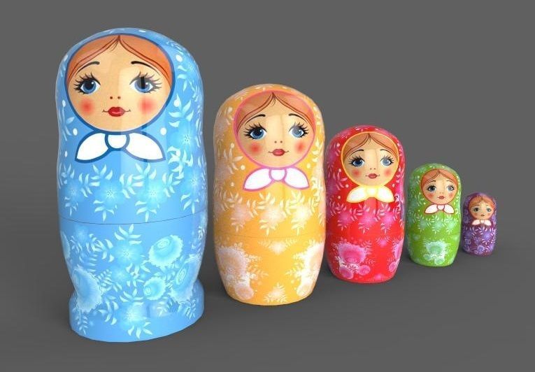 The Matryoshkas matryoshka dolls 3D model_7