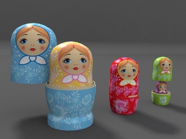 The Matryoshkas matryoshka dolls 3D model_5