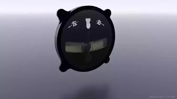 JAPANESE TURN AND BANK INDICATOR Low-poly 3D model