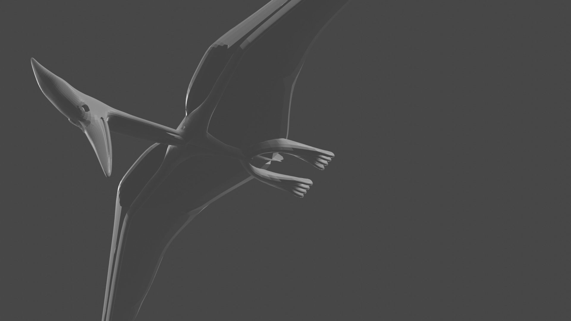 PTERODACTYL DINOSAUR  Low-poly 3D model_5