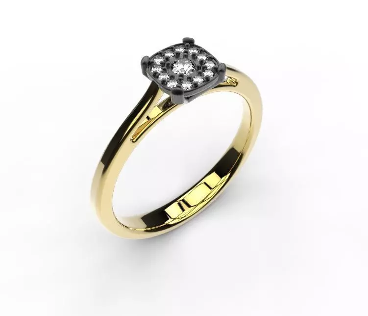 small ring with gems 3D print model