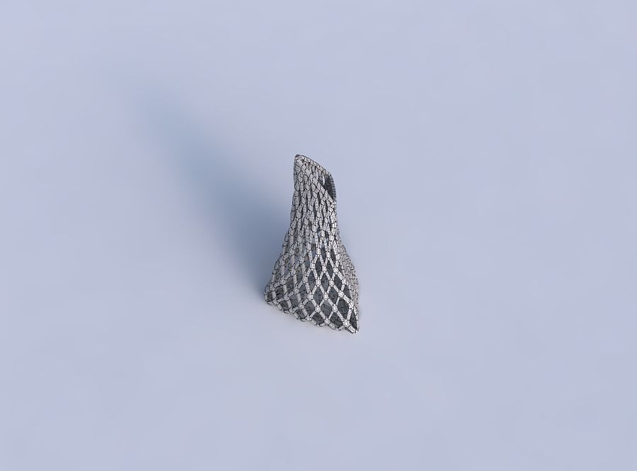 Vase grounded tipping triangle with diagonal grid lattice 3D print model_6