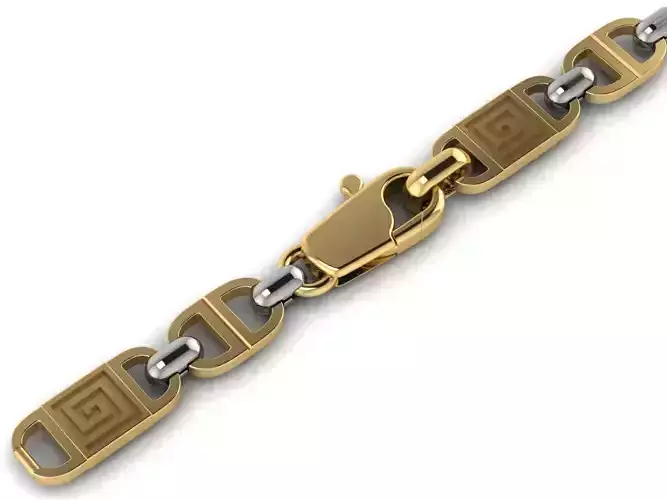 beautiful chain or bracelet  greek pattern meander 3D print model
