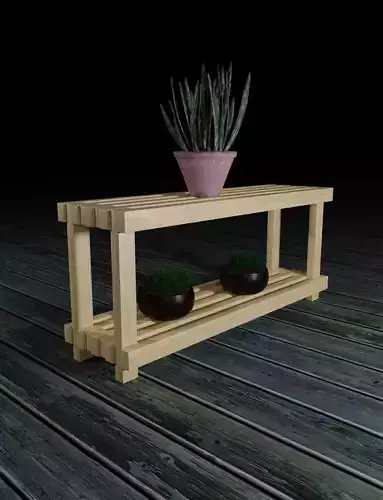 Wooden shelf for flovers