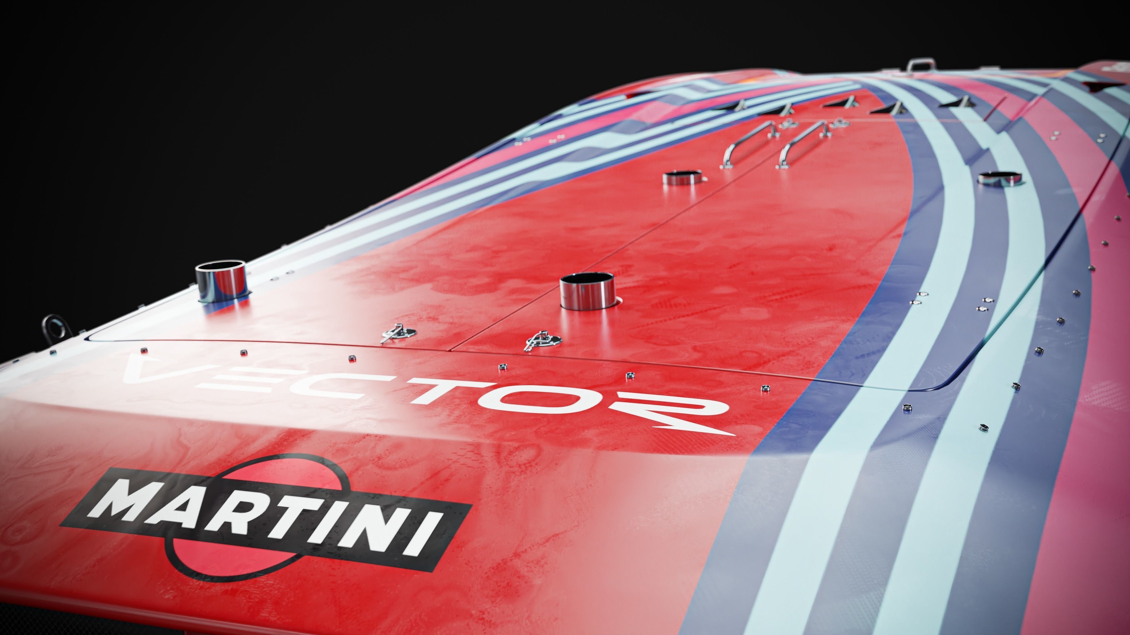 High Quality Vector V40R Martini x Porsche offshore powerboat 3D model_8