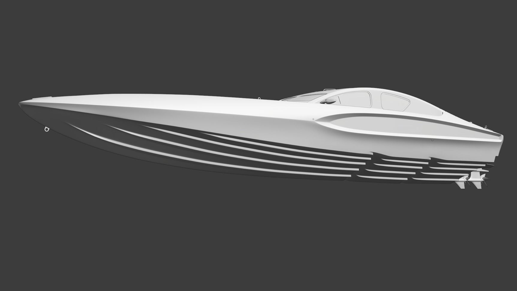 High Quality Vector V40R Martini x Porsche offshore powerboat 3D model_11