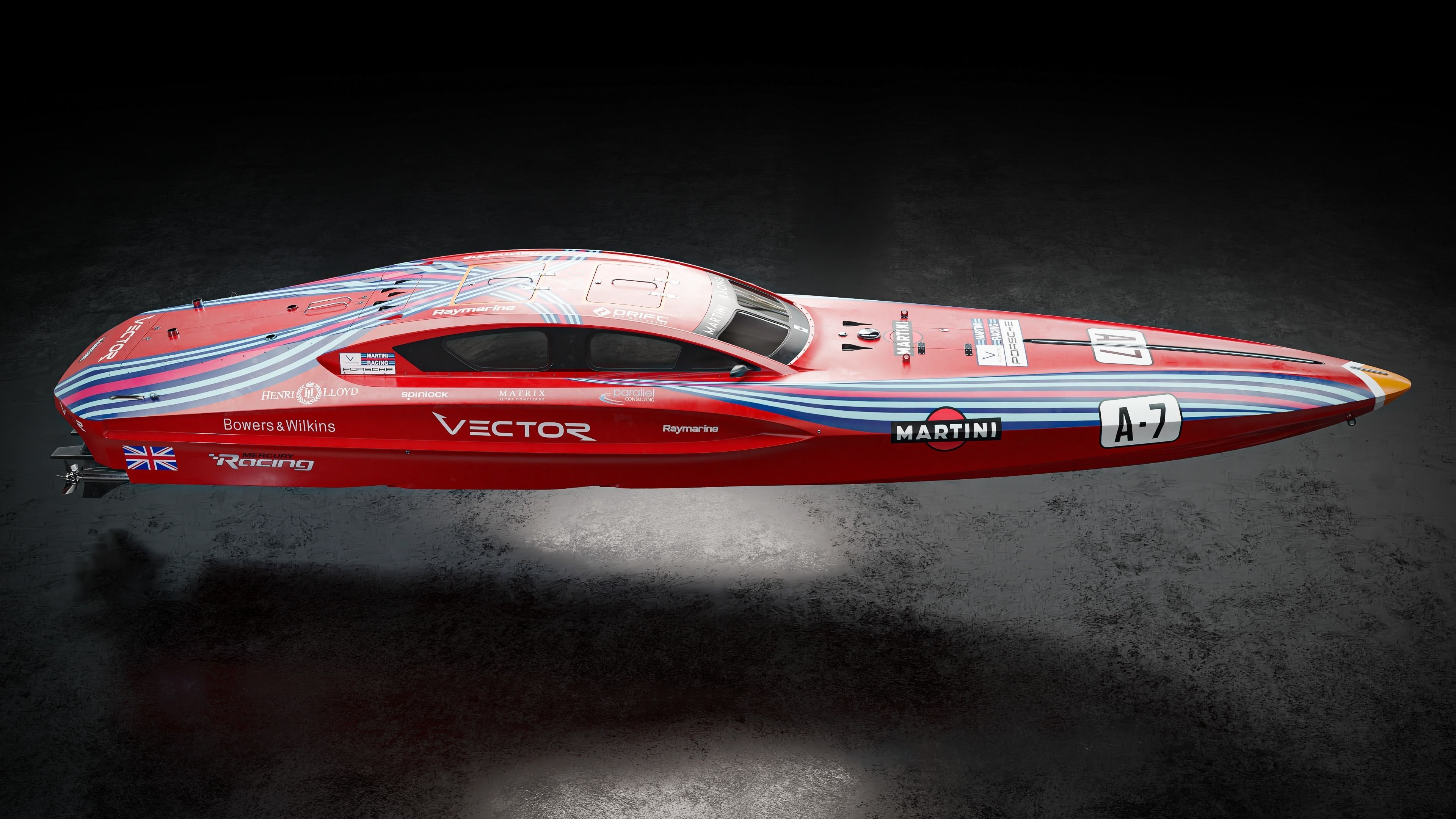 High Quality Vector V40R Martini x Porsche offshore powerboat 3D model_1