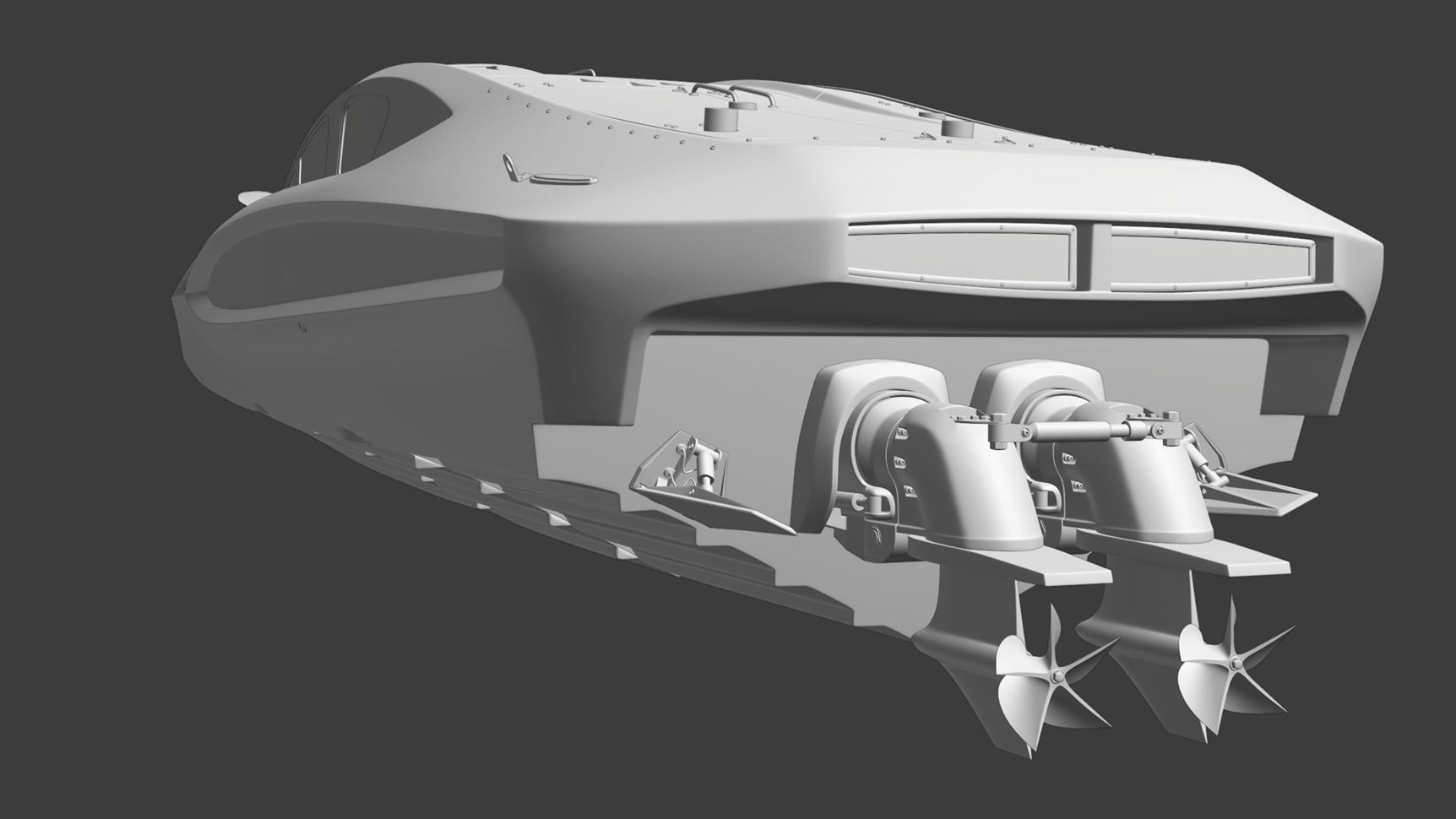 High Quality Vector V40R Martini x Porsche offshore powerboat 3D model_14