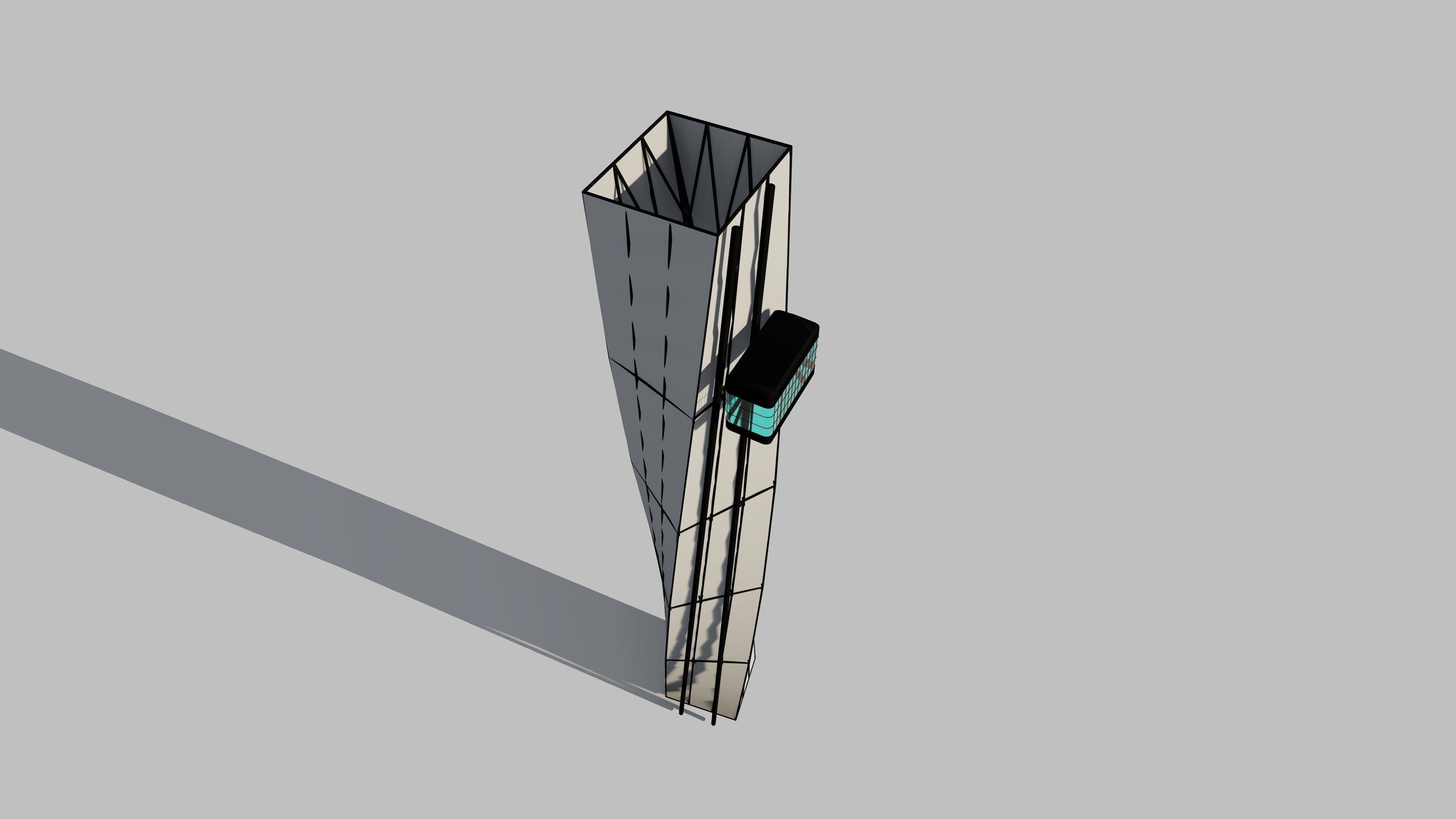 twisted Elevator 3D Model Low-poly 3D model_2