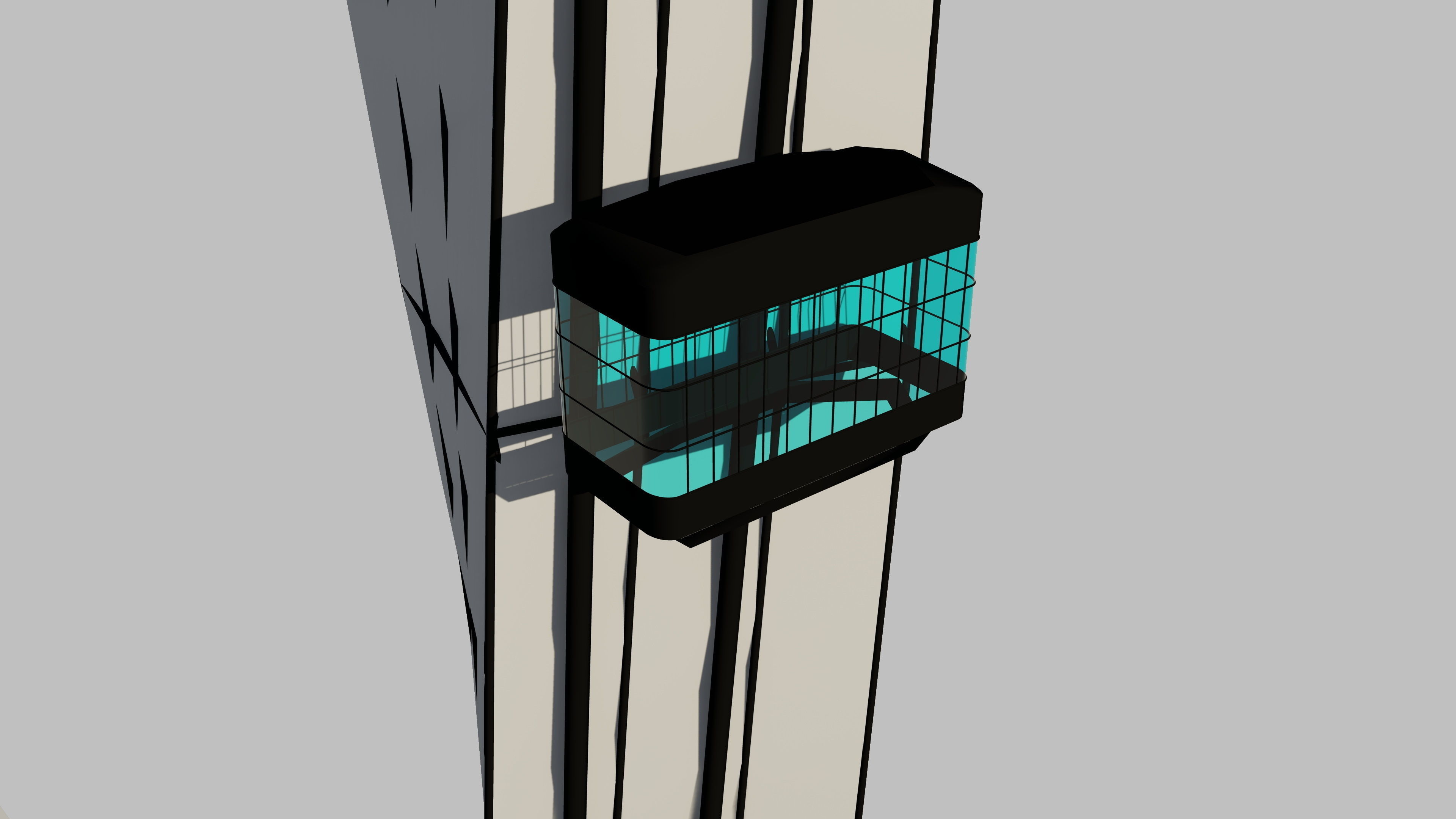 twisted Elevator 3D Model Low-poly 3D model_6