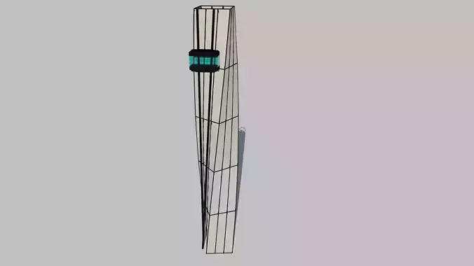 twisted Elevator 3D Model Low-poly 3D model
