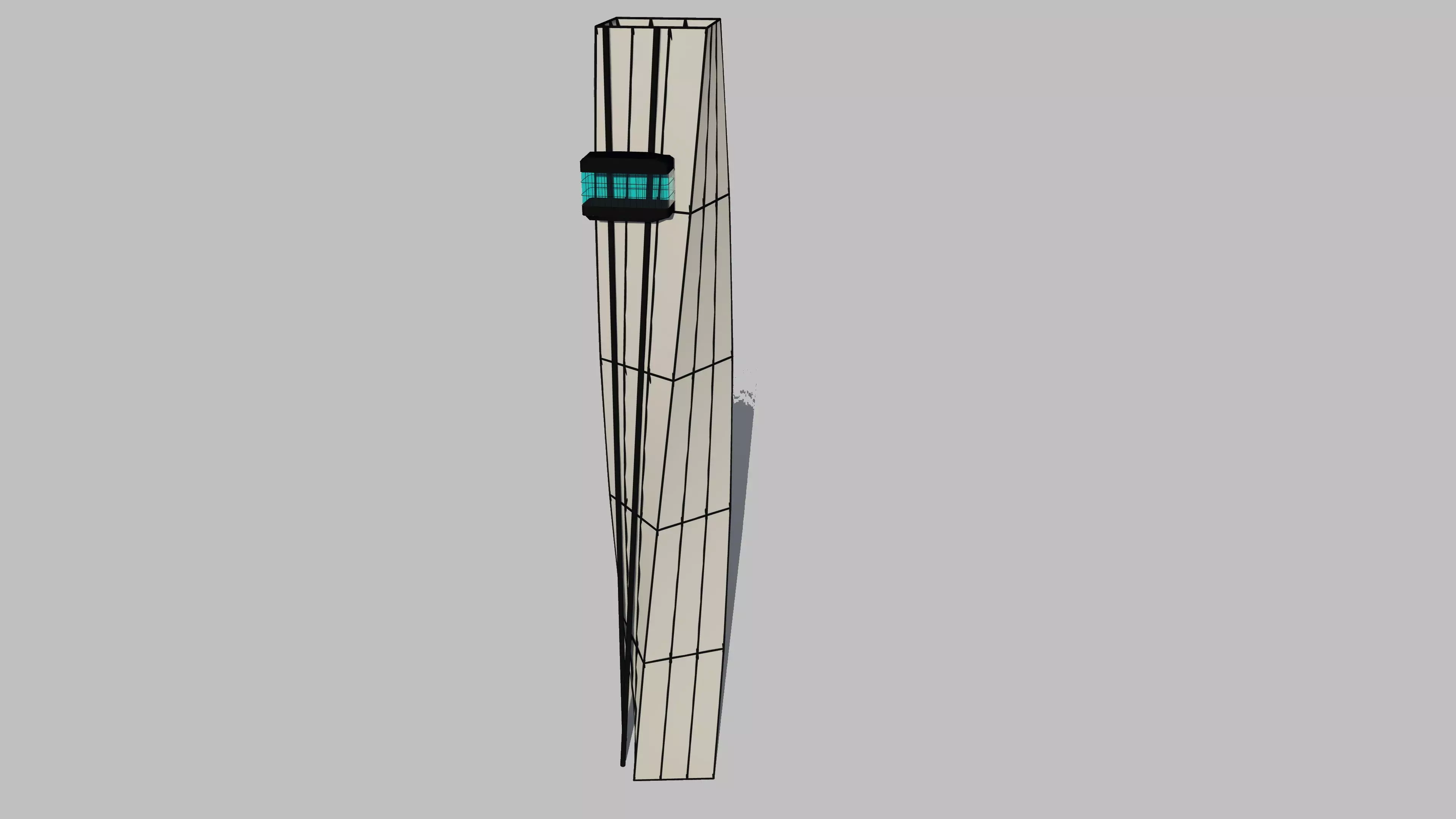 twisted Elevator 3D Model Low-poly 3D model_0