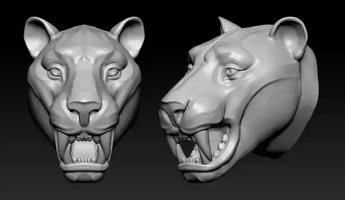 Tiger Head Number06 3D print model