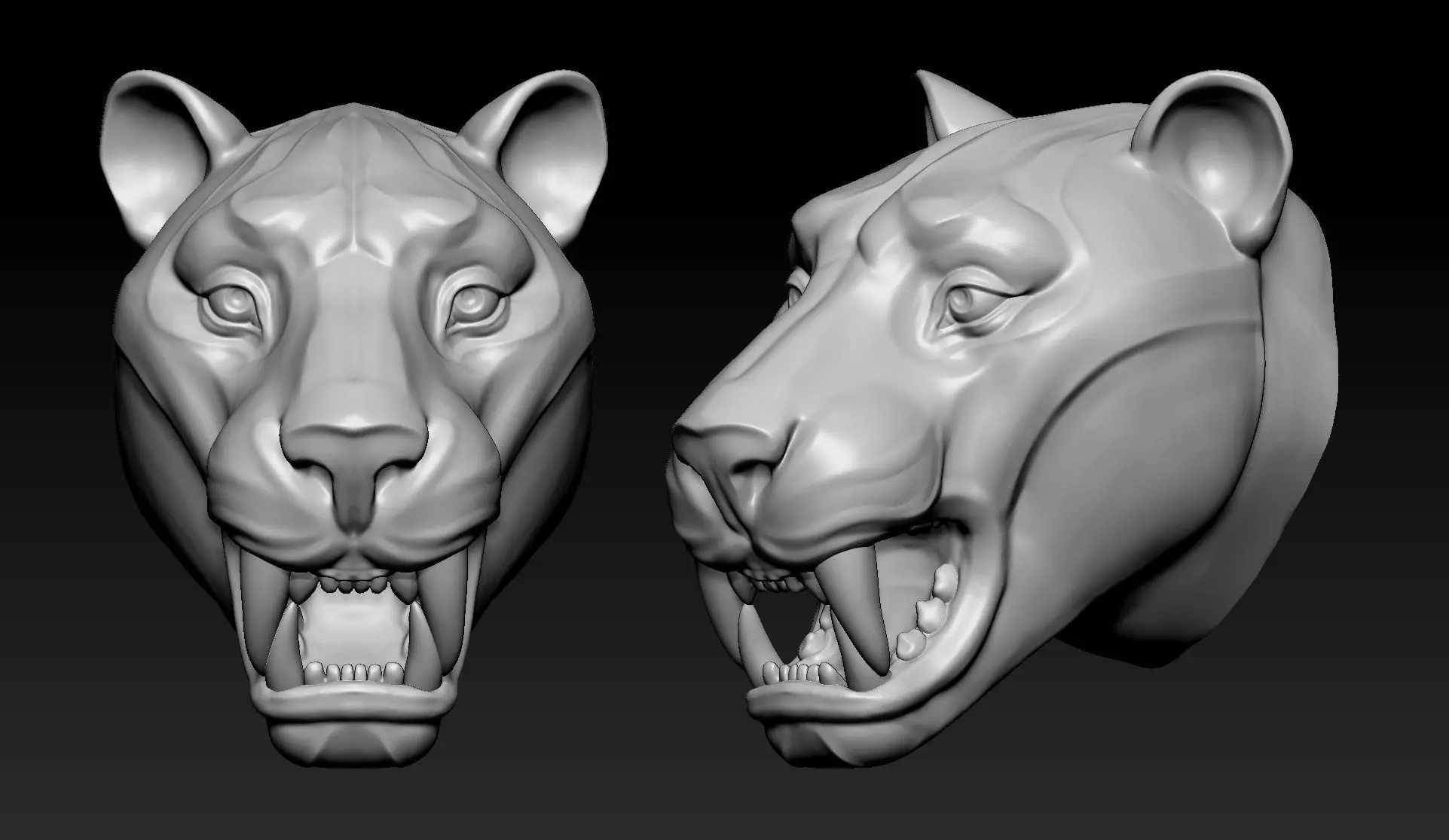 Tiger Head Number06 3D print model_0
