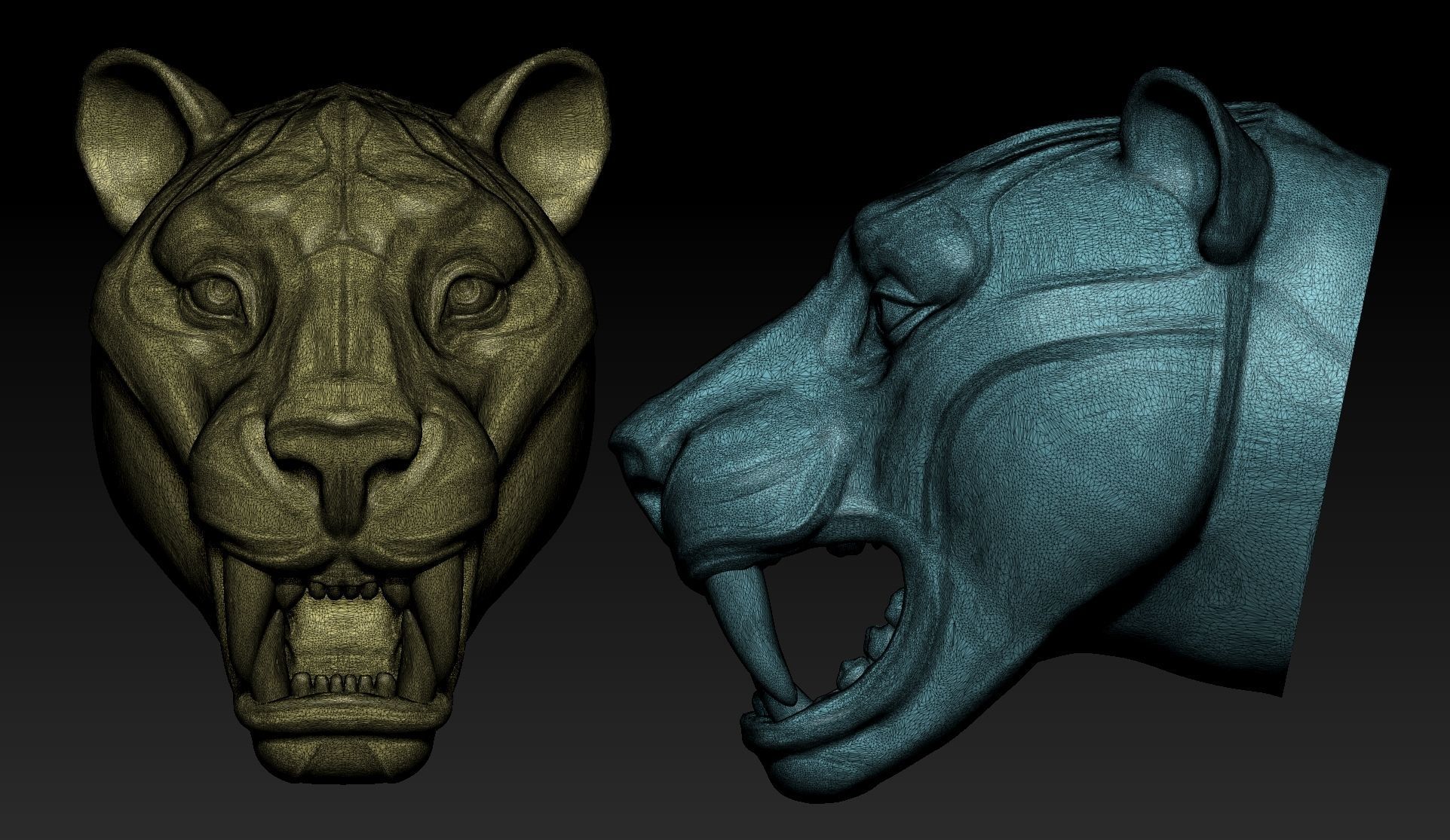 Tiger Head Number06 3D print model_8