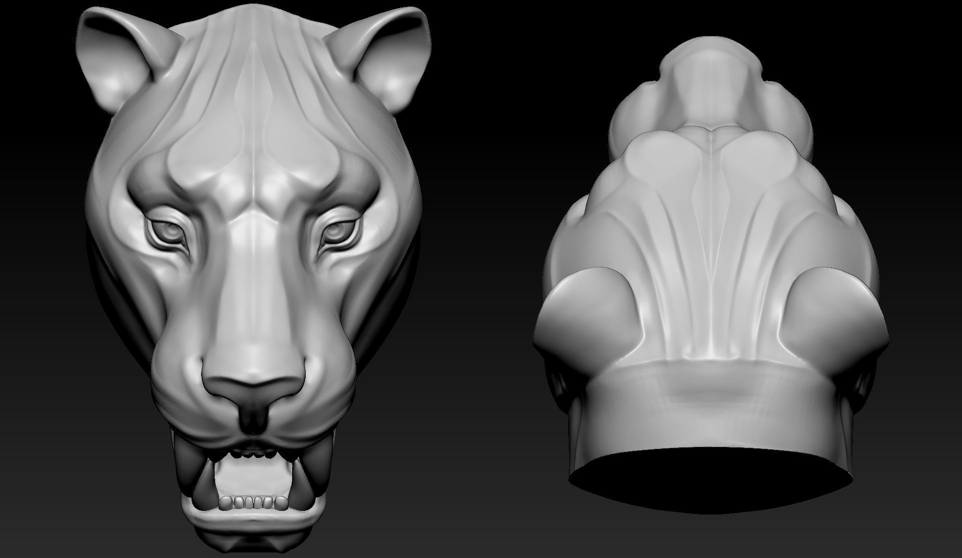Tiger Head Number06 3D print model_4