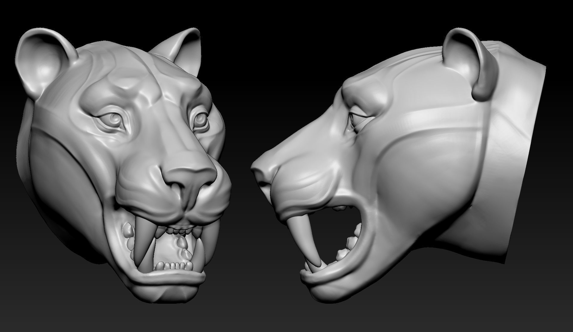 Tiger Head Number06 3D print model_1