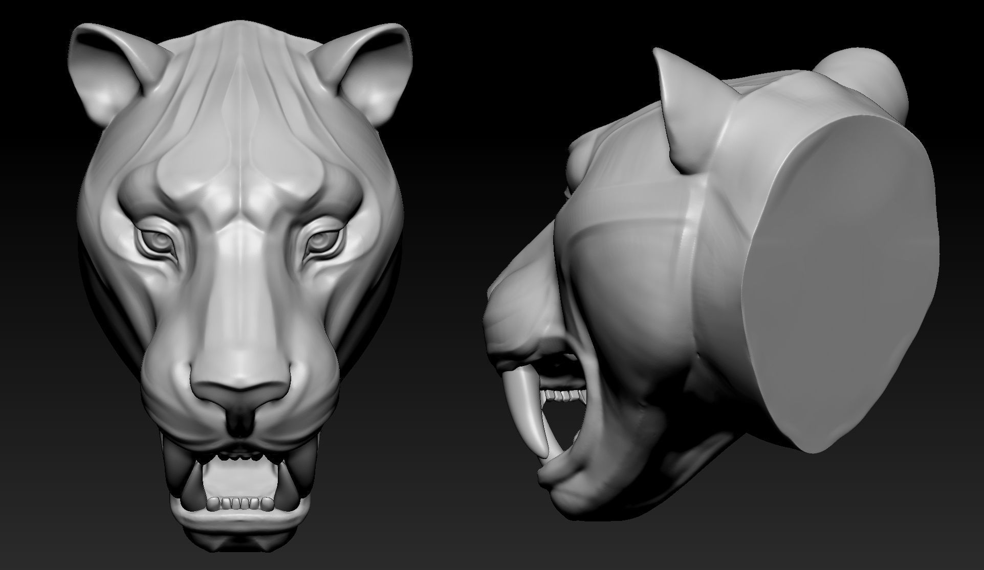 Tiger Head Number06 3D print model_2