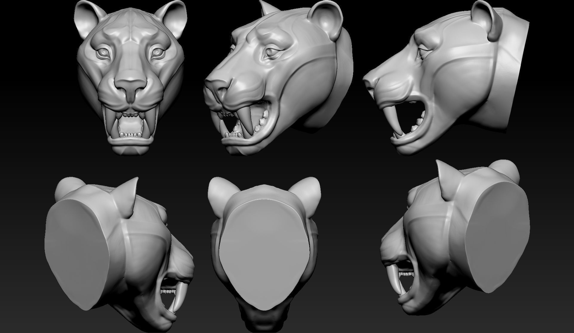 Tiger Head Number06 3D print model_6