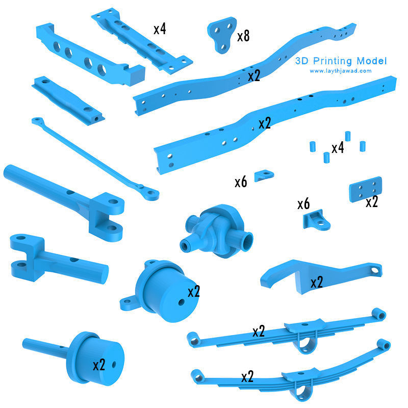 Chasis Chevy K30 3D print model_10