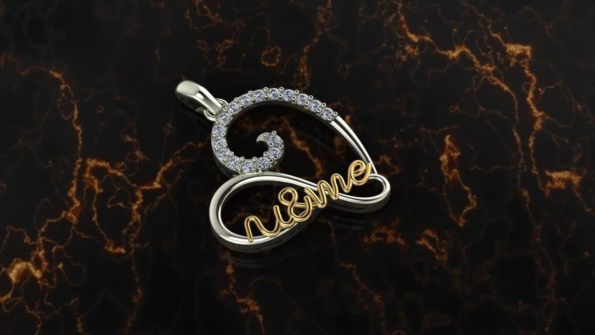 u and me pendants Free 3D print model