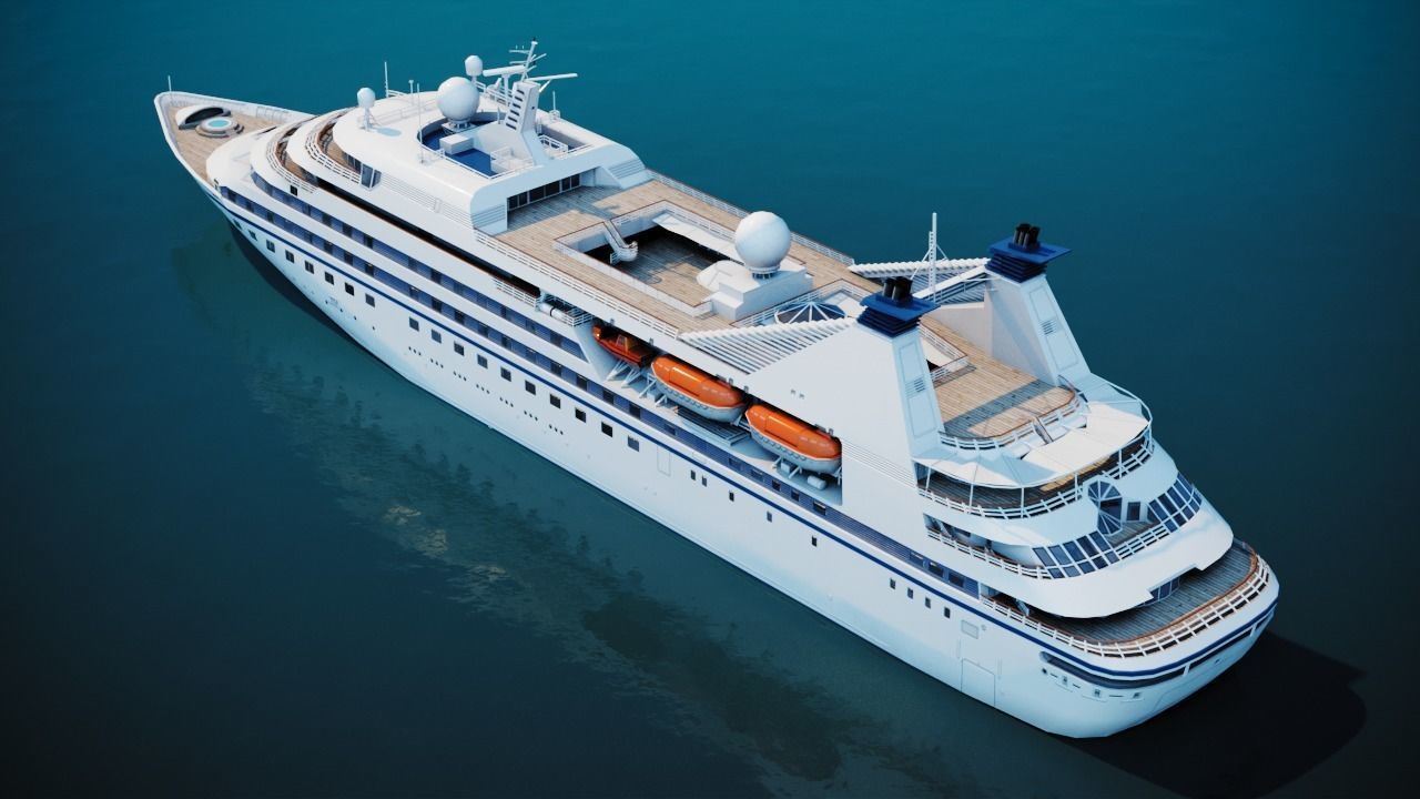 Luxury Cruiseship Low-poly 3D model_2