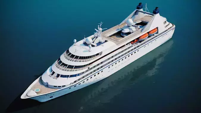 Luxury Cruiseship Low-poly 3D model