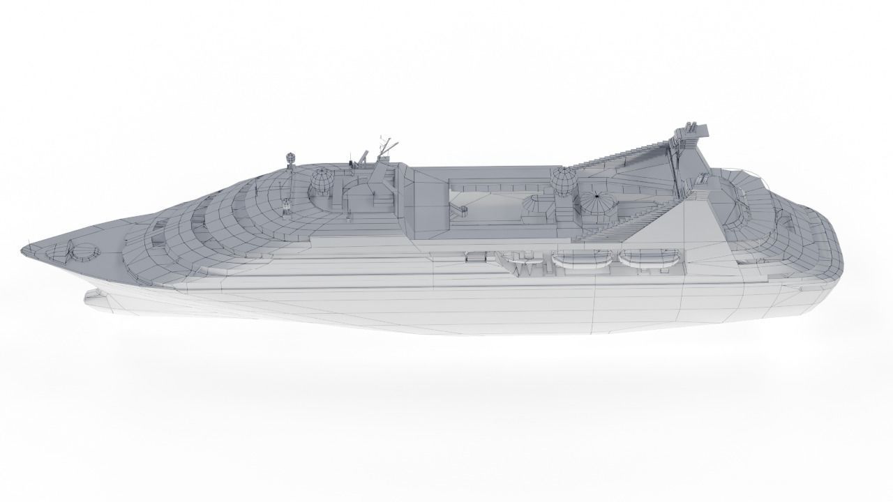 Luxury Cruiseship Low-poly 3D model_7