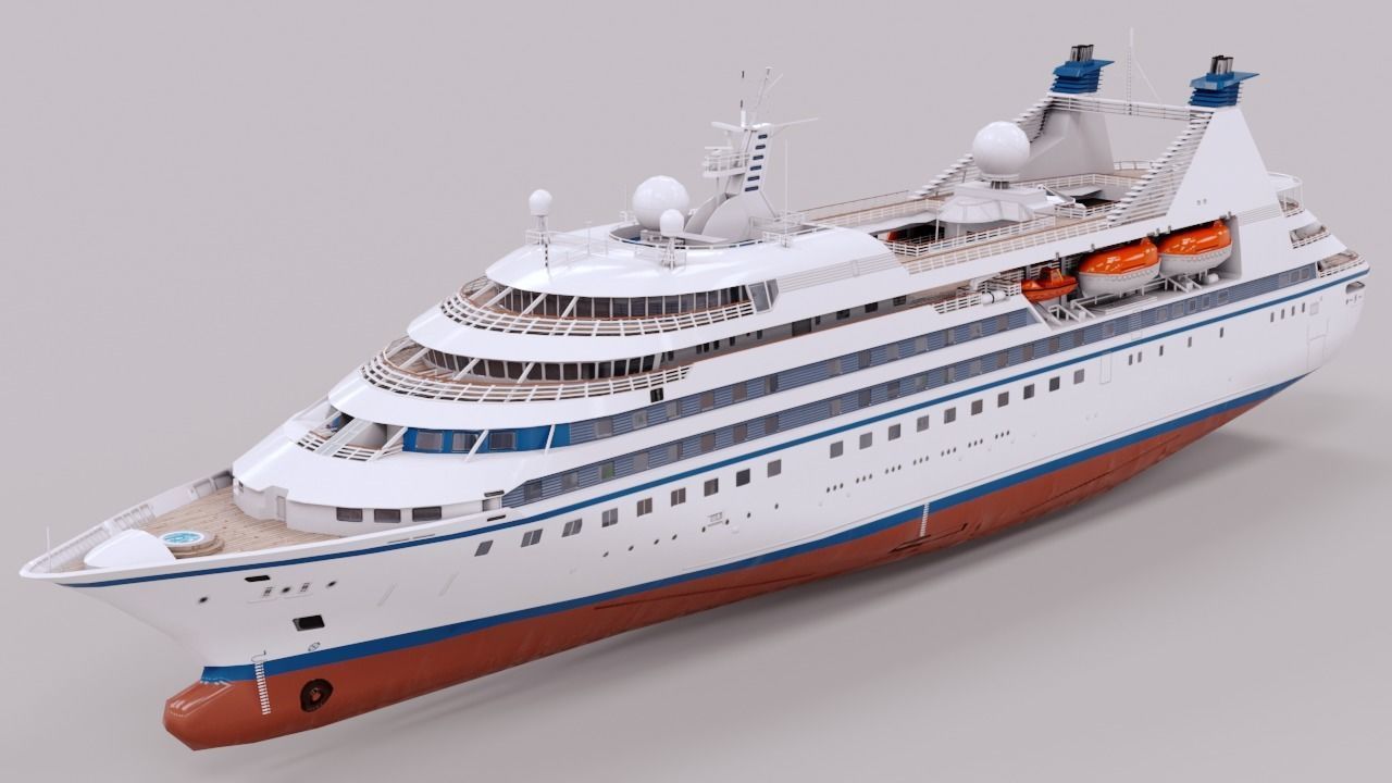 Luxury Cruiseship Low-poly 3D model_4