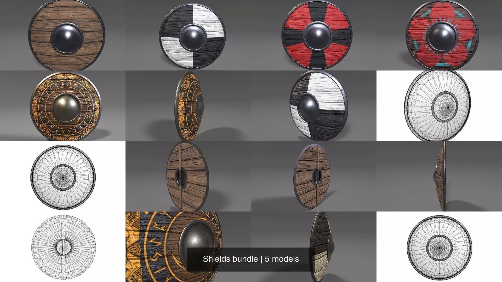 Shields bundle 3D Model Collection_1