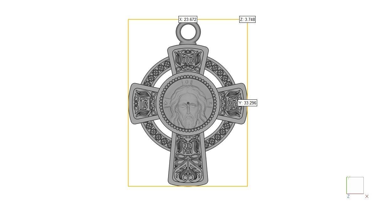 Krest-cross 3D print model gold cross pendant with jesus 3D print model_4