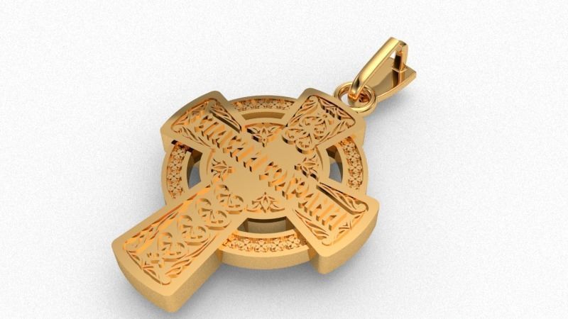 Krest-cross 3D print model gold cross pendant with jesus 3D print model_2